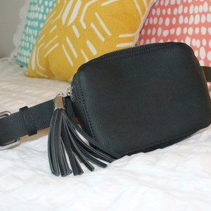 Black Leather Fanny Pack